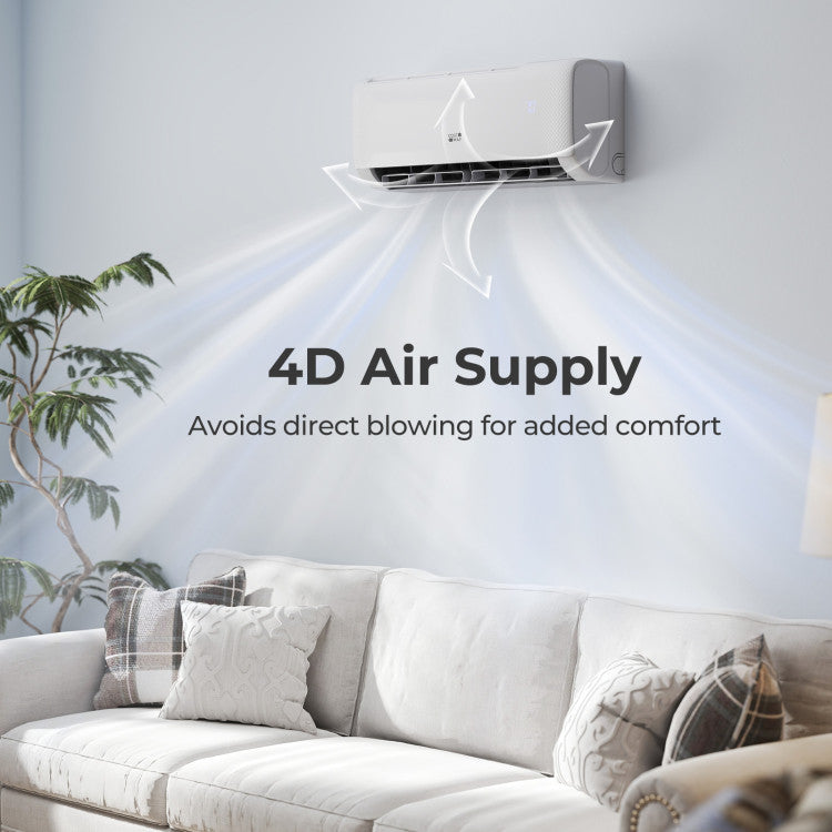 9100 BTU Mini-Split Air Conditioner and Heater 20.5 SEER2 115V WiFi Enabled AC Unit with Remote Control and Defrost Function