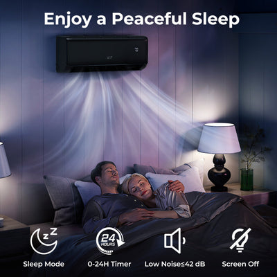 9100 BTU 20.5 SEER2 115V WiFi Enabled Mini Split AC Compatible with Alexa Gray