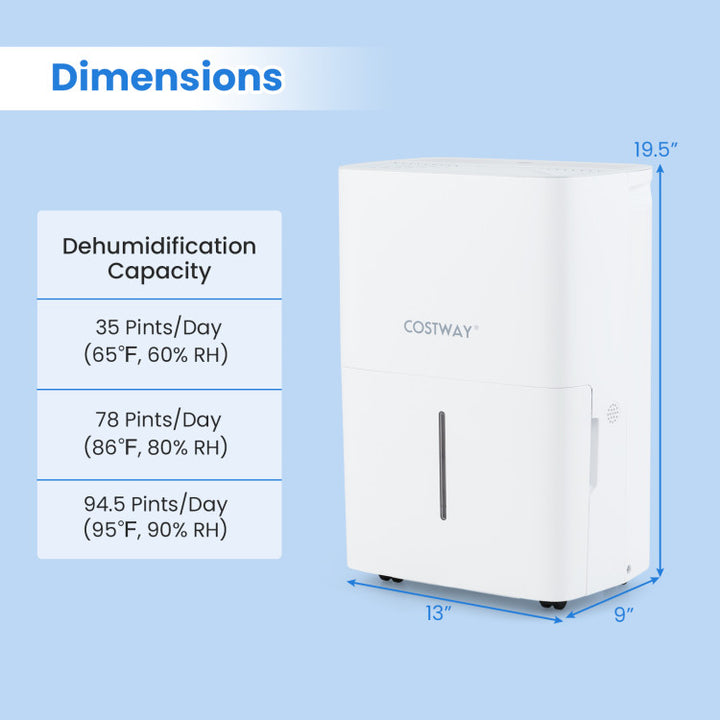 94.5 Pints Dehumidifier with 24H Timer and LED Display