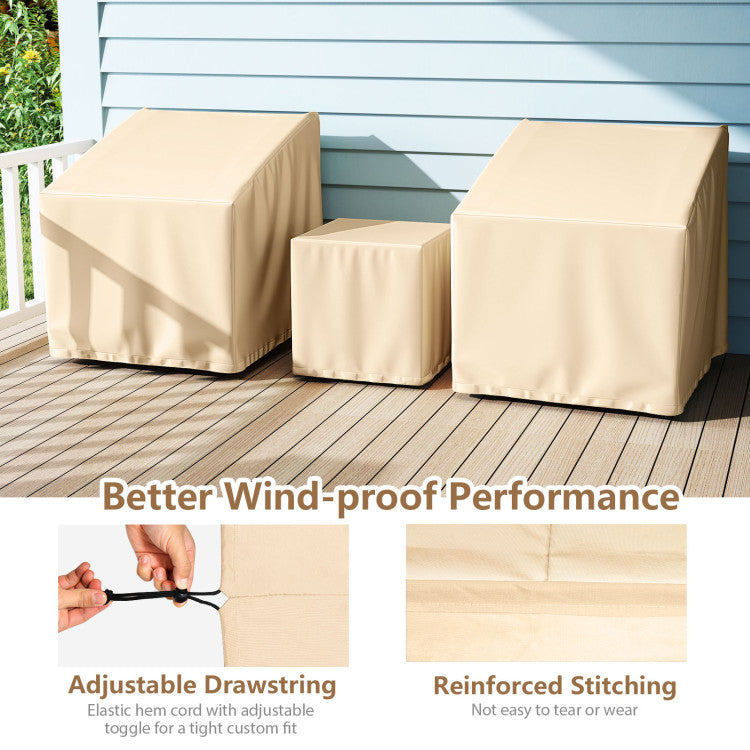 Patio Furniture Covers Waterproof Outdoor Conversation Covers for 3 Pieces Bistro Set