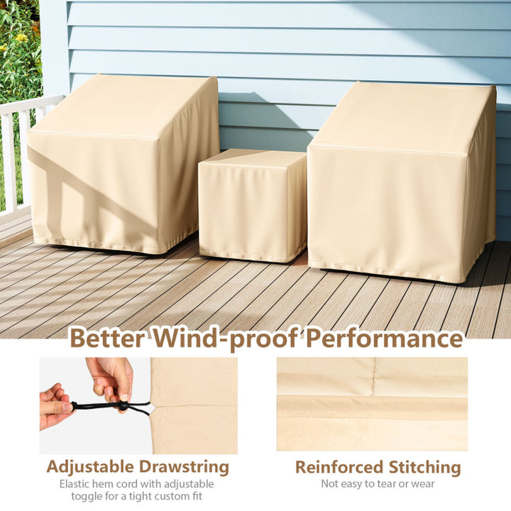Patio Furniture Covers Waterproof Outdoor Conversation Covers for 3 Pieces Bistro Set