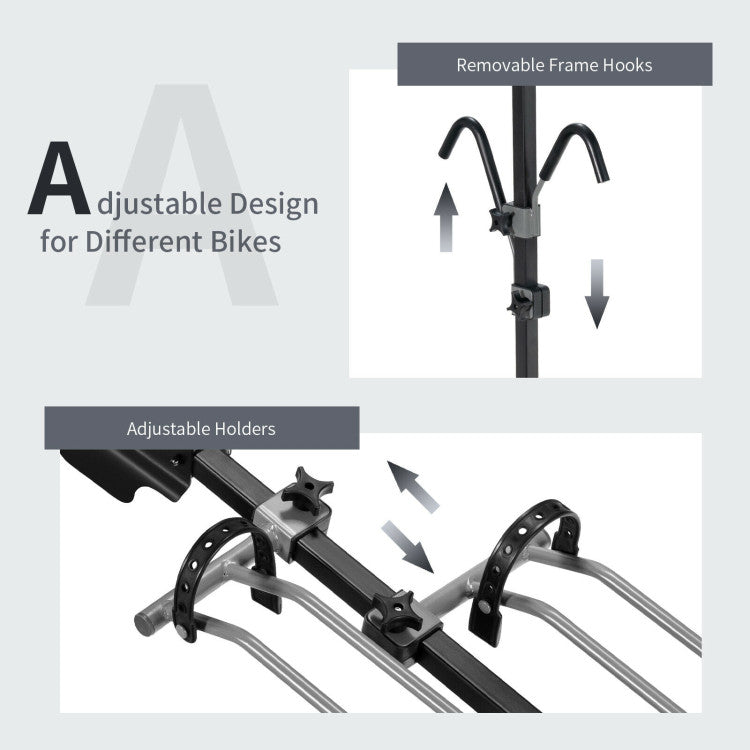 2-Bike Hitch Mount Bike Rack for 1-1/4 Inch or 2 Inch Receiver