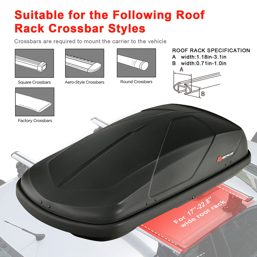 14 Cubic Feet Rooftop Cargo Box Waterproof Duty Car Carrier Roof Bag