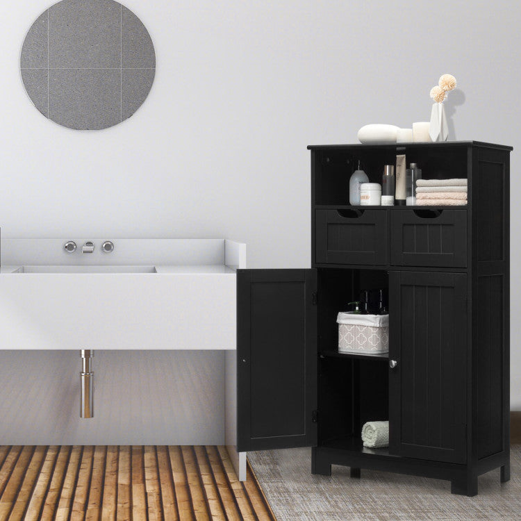 Bathroom Wooden Side Cabinet with 2 Drawers and 2 Doors
