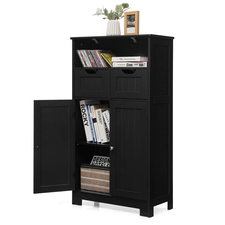 Bathroom Wooden Side Cabinet with 2 Drawers and 2 Doors