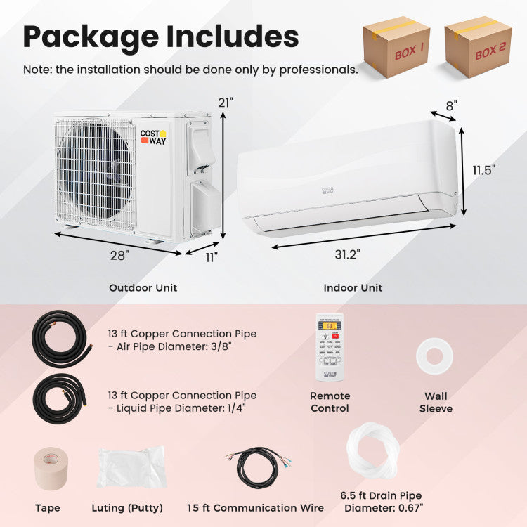 Blast Series 9000 BTU 19 SEER2 115V Ductless Mini Split Air Conditioner and Heater
