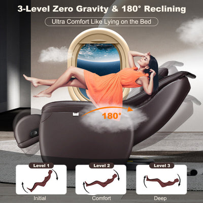 Full Body Massage Chair Zero Gravity SL Track Electric Recliner with Reversible Footrest and Automatic Shoulder Detection