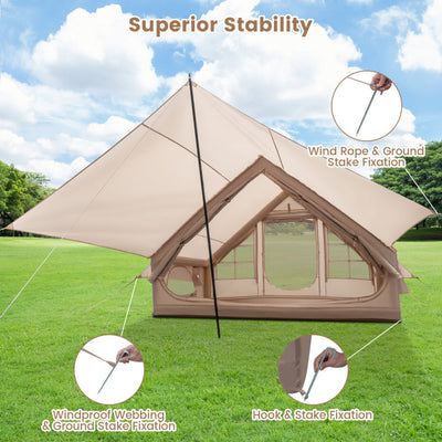 4-6 People Inflatable Camping Tent with Porch and Carrying Bag