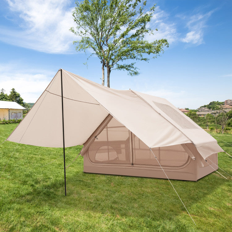 4-6 People Inflatable Camping Tent with Porch and Carrying Bag