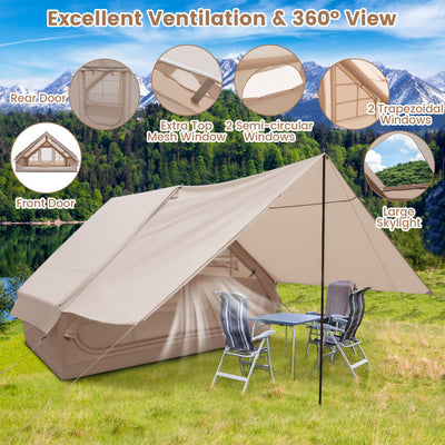 4-6 People Inflatable Camping Tent with Porch and Carrying Bag