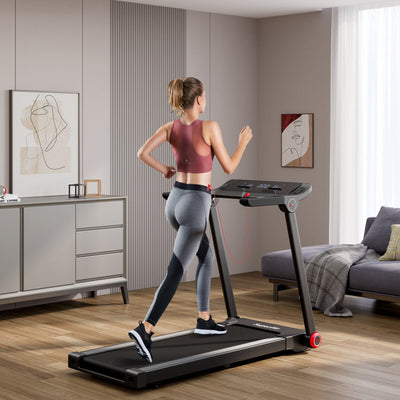 3.75HP Folding Treadmill Freestanding Commercial Heavy Duty Running Machine with LCD Display and 3 Sport Modes