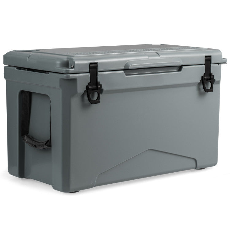 50 QT Heavy-Duty Rotomolded Ice Cooler Insulated Portable Hard Ice Chest Box with Aluminum Handle and Integrated Cup Holders