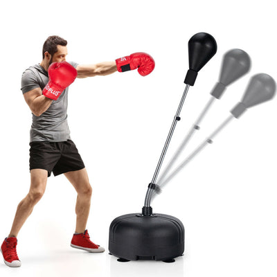 Freestanding Punching Bag Adjustable Heights Training Bag with Stand and Boxing Gloves for Adults Kids