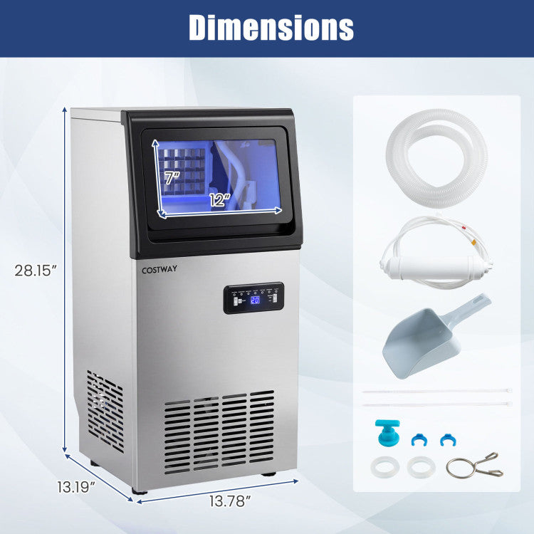 Stainless Steel Commercial Ice Maker 110 lbs/24H