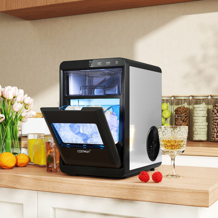 Compact Countertop Ice Maker with Easy Cleaning and Quick Operation