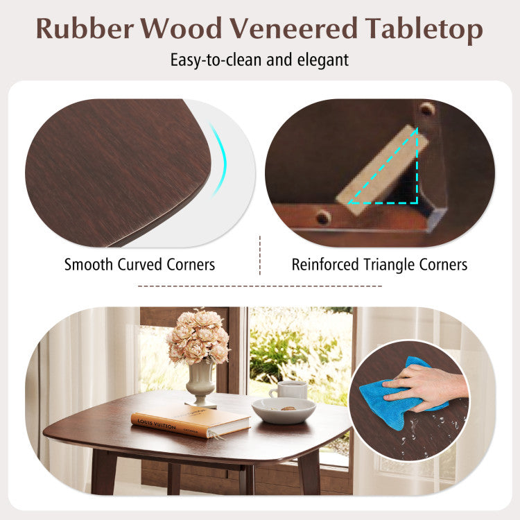 3-Piece Dining Table Set with Wooden Square Kitchen Table and 2 Chairs