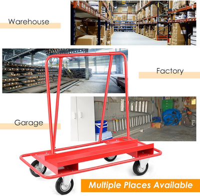 Drywall Sheet Cart Heavy Duty Panel Dolly Cart with 4 Swivel Casters for Garage Warehouse