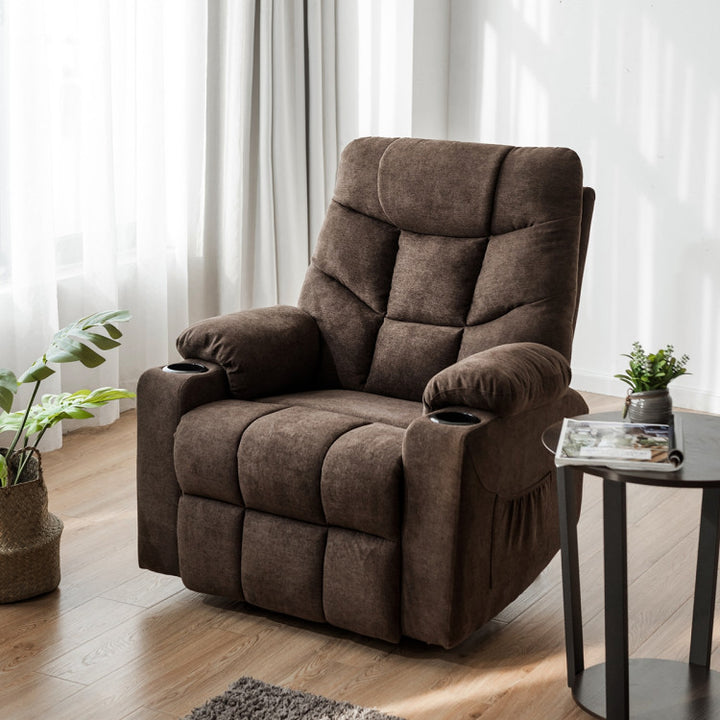 Electric Power Lift Recliner Chair Motorized Massage Sofa Chair with 8-Point Massage and Lumbar Heat for Elderly