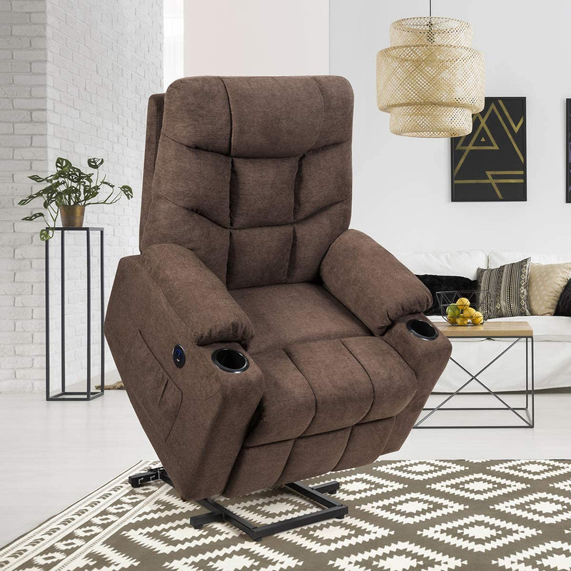 Electric Power Lift Recliner Chair Motorized Massage Sofa Chair with 8-Point Massage and Lumbar Heat for Elderly