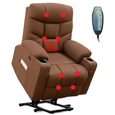 Electric Power Lift Sofa Recliner Chair Fabric Massage Chair with Adjustable Backrest and Footrest for Elderly