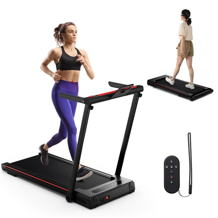 3-in-1 Folding Treadmill with Desk, 2.5HP Portable Under Desk Walking Pad with Large LED Display, Speakers &amp; Remote for Home Office Gym
