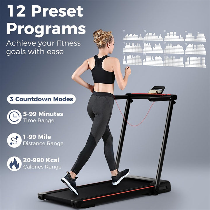 3-in-1 Folding Treadmill with Desk, 2.5HP Portable Under Desk Walking Pad with Large LED Display, Speakers &amp; Remote for Home Office Gym
