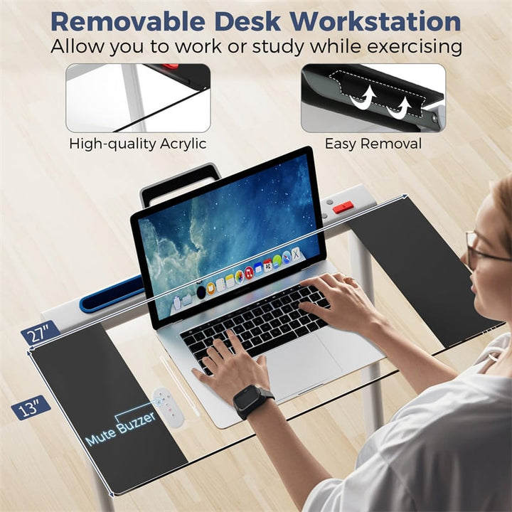 3-in-1 Folding Treadmill with Desk, 2.5HP Portable Under Desk Walking Pad with Large LED Display, Speakers &amp; Remote for Home Office Gym