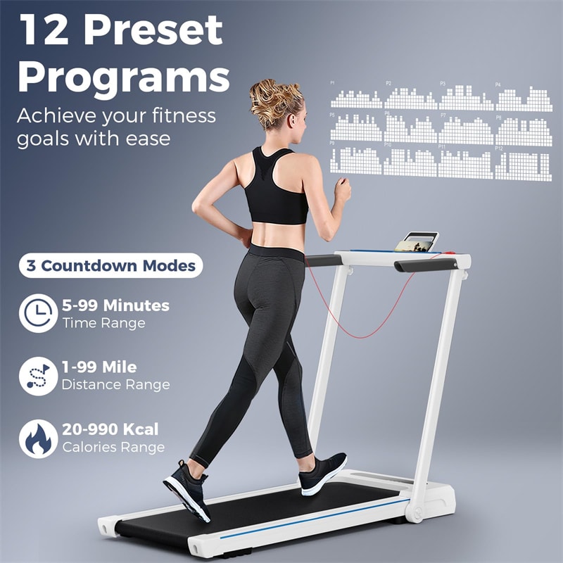 3-in-1 Folding Treadmill with Desk, 2.5HP Portable Under Desk Walking Pad with Large LED Display, Speakers &amp; Remote for Home Office Gym