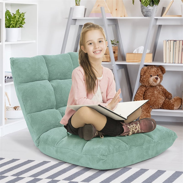 Memory Foam Floor Chair, 14-Position Adjustable Folding Gaming Sofa Chair with Back Support, Chaise Lounge Sleeper Bed Couch Recliner