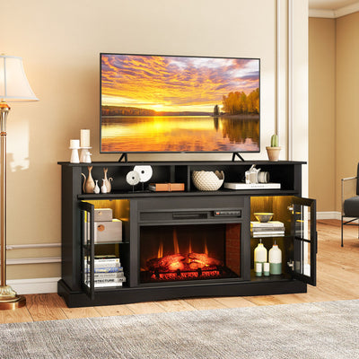 Fireplace TV Stand with Remote Controls and Thermostat for TVs Up to 50 Inch