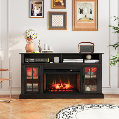 Fireplace TV Stand with Remote Controls and Thermostat for TVs Up to 50 Inch