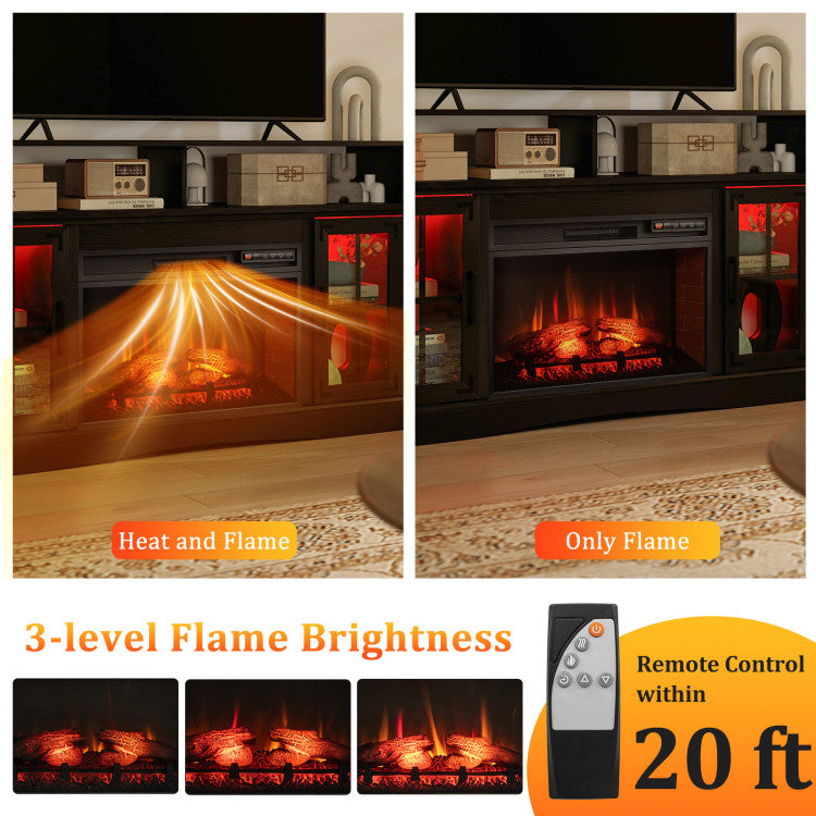 Fireplace TV Stand with Remote Controls and Thermostat for TVs Up to 50 Inch