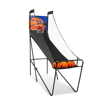 Foldable Basketball Game Machine Indoor Single Shot Arcade Game with Electronic Scorer and Buzzer for Adults Kids