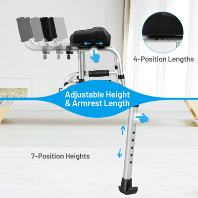 Foldable Standard Walker Height Adjustable Aluminum Alloy Rehabilitation Upright Walker with Removable Armrest for Walk Aid