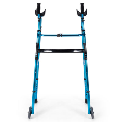 Foldable Standard Walker Height Adjustable Aluminum Alloy Rehabilitation Upright Walker with Removable Armrest for Walk Aid