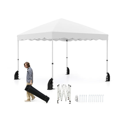 Foldable 10 X 10 Feet Pop up Canopy Tent with Wheeled Bag