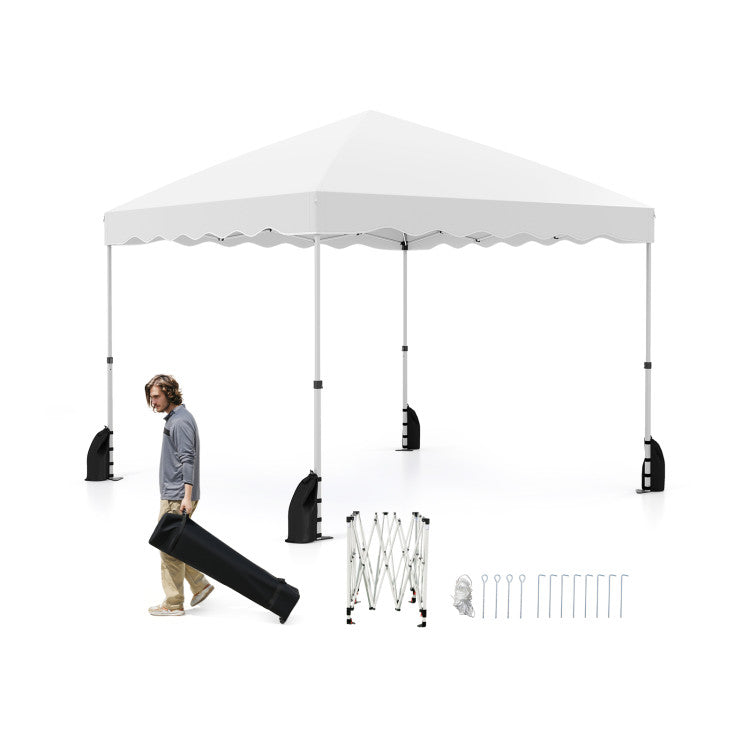 Foldable 10 X 10 Feet Pop up Canopy Tent with Wheeled Bag
