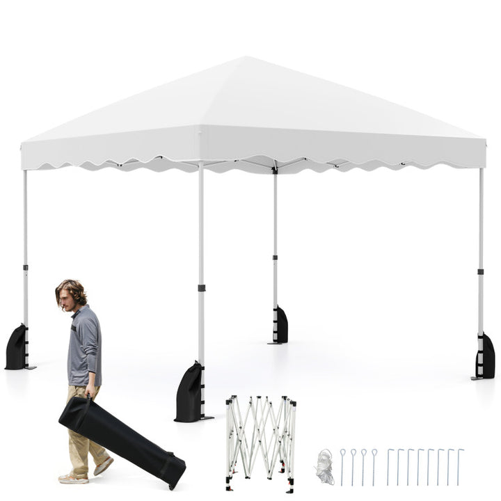 Foldable 10 X 10 Feet Pop up Canopy Tent with Wheeled Bag