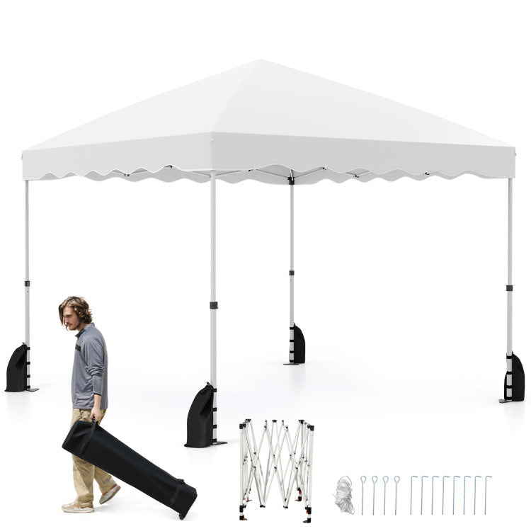 Foldable 10 X 10 Feet Pop up Canopy Tent with Wheeled Bag
