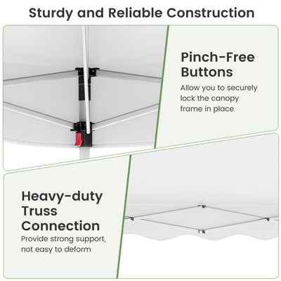 Foldable 10 X 10 Feet Pop up Canopy Tent with Wheeled Bag