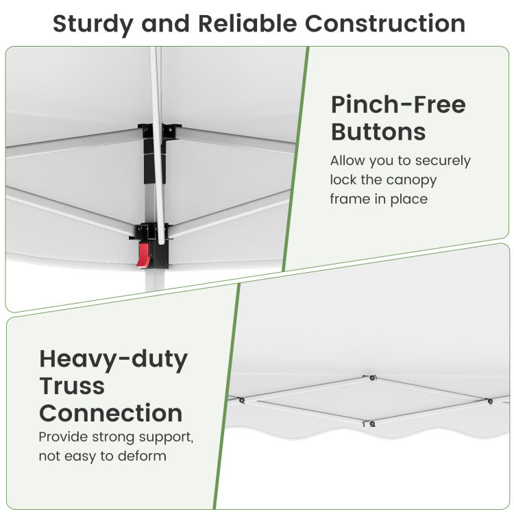 Foldable 10 X 10 Feet Pop up Canopy Tent with Wheeled Bag