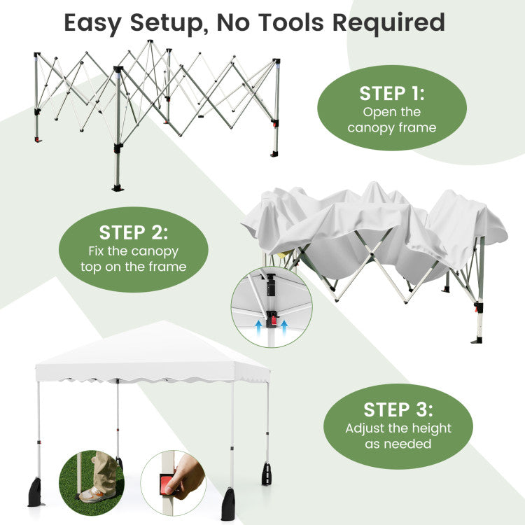 Foldable 10 X 10 Feet Pop up Canopy Tent with Wheeled Bag