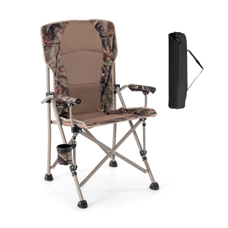 Folding Camping Chair Outdoor Portable Lawn Bench Chair with Cup Holder and Carry Bag For Hunting Fishing