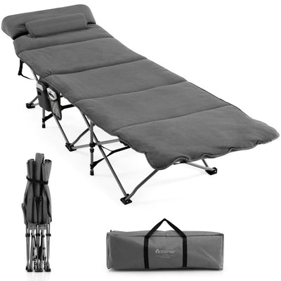 Folding Retractable Camping Cot Portable Travel Sleeping Bed with Mattress and Carry Bag