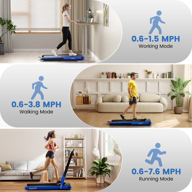 3-in-1 3HP Folding Treadmill with Smart Apps Remote Control and Speakers