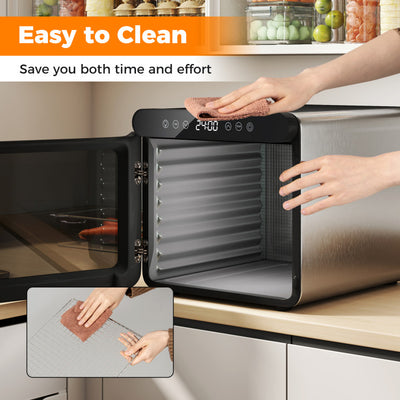 Food Dehydrator Dryer Machine with 7 Stainless Steel Trays, 1-24H Timer for Fruit Meat Herbs Jerky