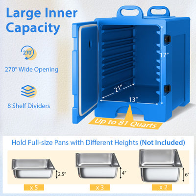 81 Quart Capacity End-loading Insulated Food Pan Carrier with Handles