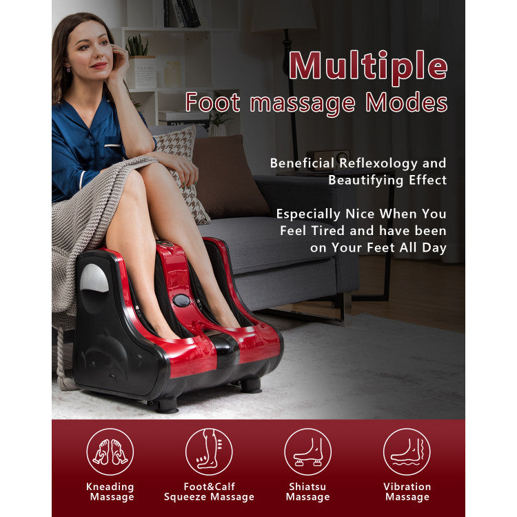 Shiatsu Electric Foot and Calf Massager with Heat Vibration Deep Kneading