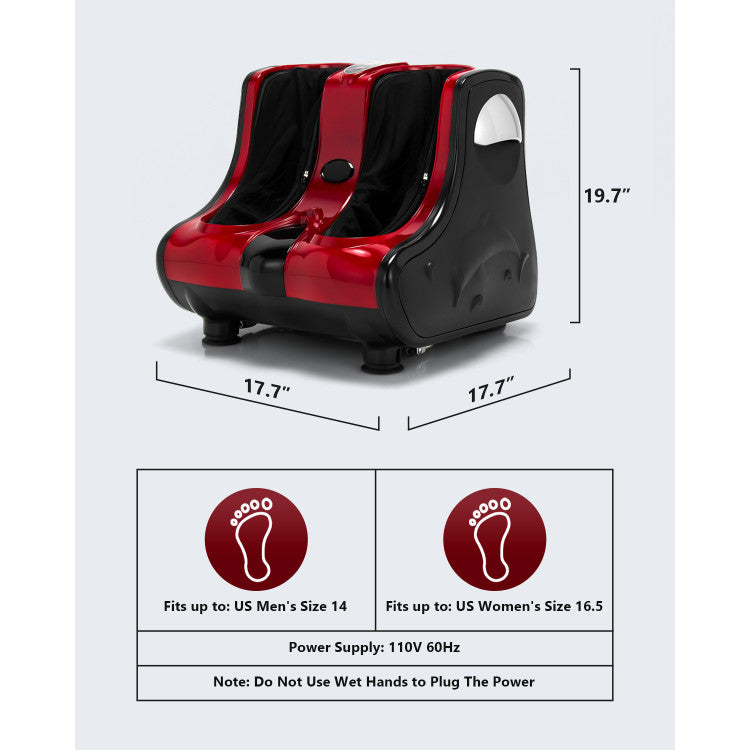 Shiatsu Electric Foot and Calf Massager with Heat Vibration Deep Kneading