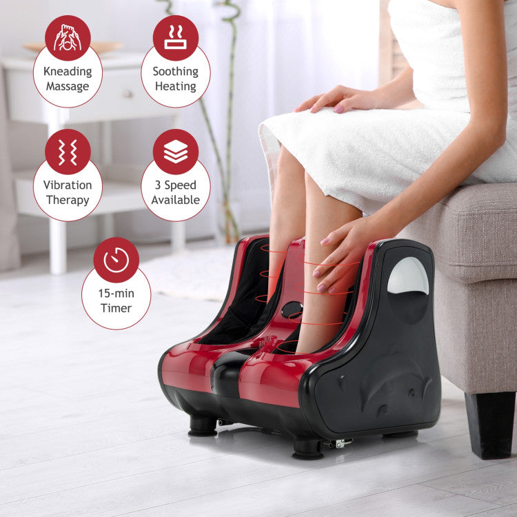 Shiatsu Electric Foot and Calf Massager with Heat Vibration Deep Kneading